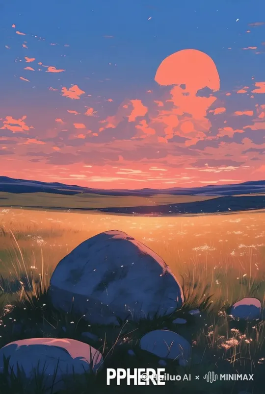 小草随风摇摆，日光变暗 by Hailuo AI Video Generator