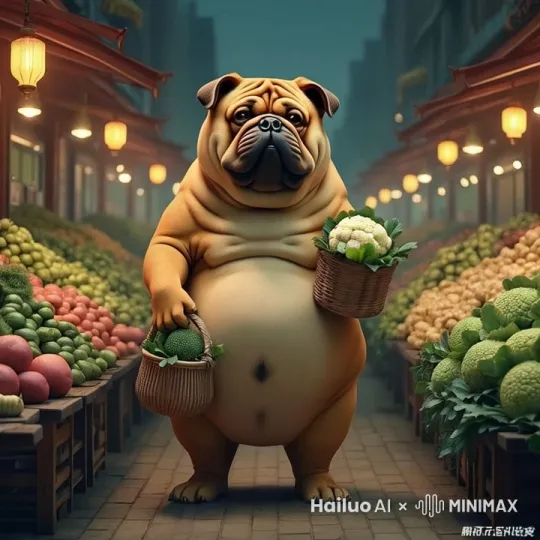 狗子一步一步走来，手里菜花变成玫瑰花 by Hailuo AI Video Generator