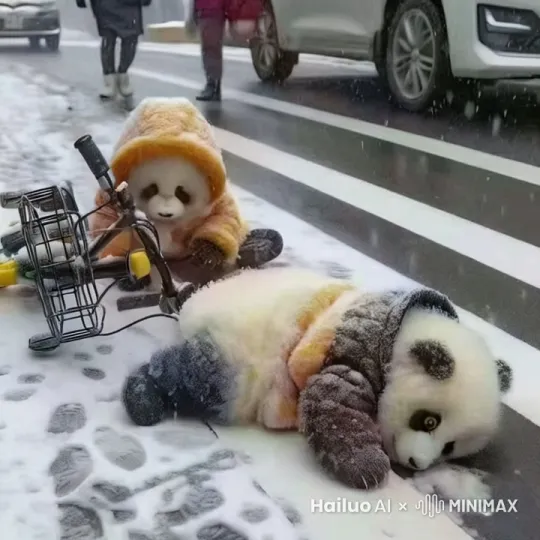 下雪天，发生交通事故 by Hailuo AI Video Generator