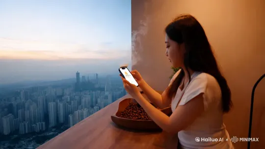 视频：年轻白领的日常
场景描述：
视频开始于一个繁忙的早晨，城市的天际线在晨曦中若隐若现。镜头切换到一位年轻白领（小李），她正在家中快速准备出门，手里拿着手机，正在使用瑞幸咖啡APP下单。

文案：
旁白（温暖且充满活力的声音）：
“当清晨的第一缕阳光洒进房间，新的一天已经悄然开始。对于小李来说，这一天从一杯瑞幸咖啡开始。”

小李（自言自语）：
“又是忙碌的一天，还好有瑞幸咖啡，让我随时随地都能享受一杯好咖啡。”

视觉元素：
快速切换的镜头展示小李使用APP下单、咖啡制作过程、顾客取餐的整个过程。
镜头特写：咖啡豆的色泽、咖啡的拉花和香气。
场景描述：
小李走进办公室，手里拿着瑞幸咖啡，微笑着与同事打招呼。她坐在办公桌前，打开电脑，开始一天的工作。镜头切换到小李在会议中，自信地展示PPT，手里依然拿着那杯瑞幸咖啡。

文案：
旁白：
“瑞幸咖啡，不仅是一杯咖啡，更是一种生活态度。它让你在繁忙的工作中，找到属于自己的节奏。”

小李（内心独白）：
“瑞幸咖啡，让我在每一个重要的时刻，都能保持最佳状态。”

视觉元素：
镜头展示小李在办公室工作的场景，背景是现代化的办公环境。
镜头特写：咖啡杯上的瑞幸标志，小李自信的笑容。
结尾：
旁白：
“瑞幸咖啡，让你的每一天都充满活力。”

字幕：
“瑞幸咖啡，随时随地，享受一杯好咖啡。”

背景音乐：
轻快而充满活力的音乐，增强视频的节奏感和现代感。 by Hailuo AI Video Generator