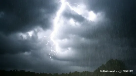 苍白的雷光闪过如墨云层，
雨流狂落，神怒般的雷雨浇灌在泥泞大地，涟漪层叠的水洼倒影中，一道朱红色的人影支离破碎。
那是位披着大红戏袍的少年，他好似醉酒般踉跄淌过满地泥泞，宽大的袖摆在狂风中飘舞，戏袍表面的泥沙被雨水冲落，那抹似血的鲜红在黑夜中触目惊心。 by Hailuo AI Video Generator