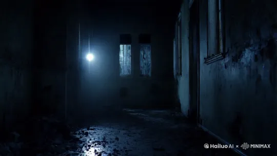 深夜，废弃精神病院里，昏黄的应急灯闪烁不定，滋滋作响，仿佛下一秒就会彻底熄灭。月光透过布满灰尘与蛛网的窗户，艰难地洒在斑驳的墙面上，映出一道道诡异的光影。
走廊尽头，一扇半掩的门缓缓晃动，发出令人毛骨悚然的嘎吱声。突然，一只苍白且瘦骨嶙峋的手从门缝中伸出，指甲又长又尖，在地上划出刺耳的声响。紧接着，一个身着破旧病号服的身影蹒跚而出，头发凌乱地遮住大半张脸，丝丝缕缕下，隐约可见一双布满血丝、空洞无神的眼睛，正死死地盯着前方。
随着它一步步靠近，浓烈的腐臭气息弥漫开来。路过一面破碎的镜子时，镜子里映出的却并非它此刻的模样，而是一个满脸惊恐、泪流满面的年轻女子，转瞬又扭曲成狰狞的恶鬼面容，凄厉的笑声在空旷的走廊里回荡，让人寒毛直竖。
不知何处吹来一阵冷风，吹得地上的杂物沙沙作响，也将这恐怖的氛围渲染到了极致，仿佛每一个角落都隐藏着致命的危险，随时准备将闯入者拖入无尽的深渊。 by Hailuo AI Video Generator