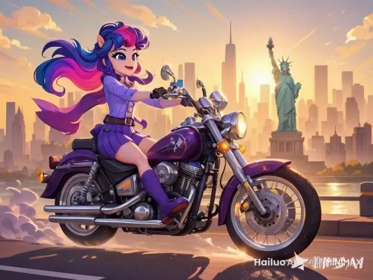 摩托车一路向前行 by Hailuo AI Video Generator