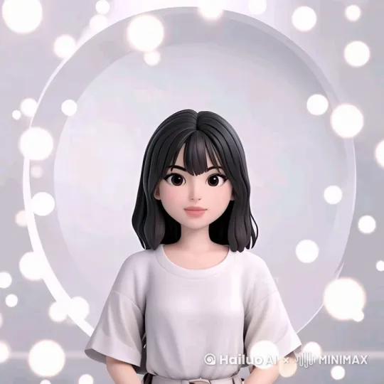 一个卡通女孩，很高兴的挥了挥手打招呼，微笑的介绍自己。最后给了一个飞吻 by Hailuo AI Video Generator