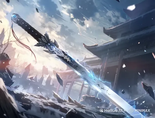 原地不动，剑气特效，动态特效，画面精美， by Hailuo AI Video Generator