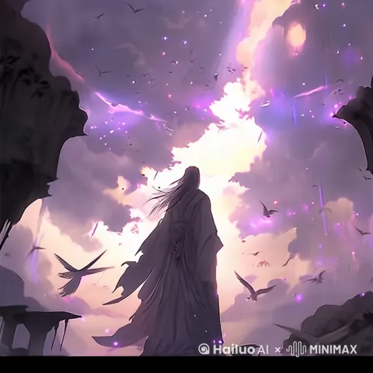人物站立在原地不动，头发随风飘扬 by Hailuo AI Video Generator