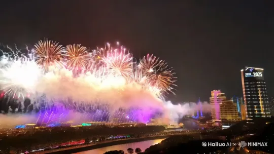 2025新年烟花秀 by Hailuo AI Video Generator