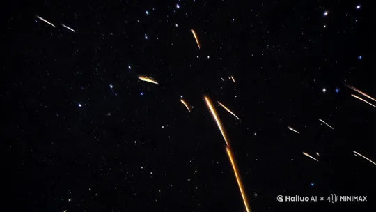 浩瀚的宇宙有很多飞跌在飞行 by Hailuo AI Video Generator