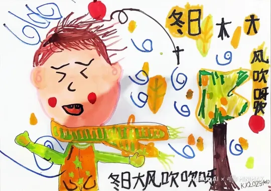 让小孩的头发和围巾从左往右随风飘动起来 by Hailuo AI Video Generator