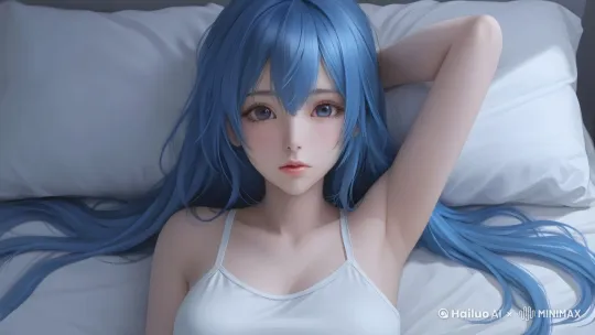 女孩剛剛睡醒，伸個懶腰，讓後起床刷牙洗臉 by Hailuo AI Video Generator
