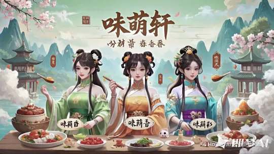 三位女子:
动作1. 左边老板娘眼含笑意，轻拂发丝，看向中间女子。
动作2. 中间老板娘双手叉腰，微微低头浅笑，表情丰富。
动作3. 右边老板娘伸出手捂嘴偷笑看向中间女子，眉头一喜，巧笑倩兮，美目盼兮， by Hailuo AI Video Generator