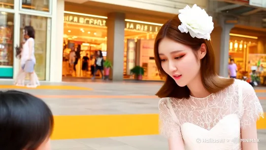 在大街的商城里面带着小孩子玩耍教育孩子 by Hailuo AI Video Generator