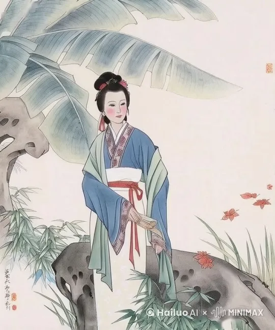 画中的女子向右侧走出画面。 by Hailuo AI Video Generator