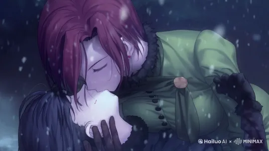 下雪，头发飘动，衣物飘动 by Hailuo AI Video Generator