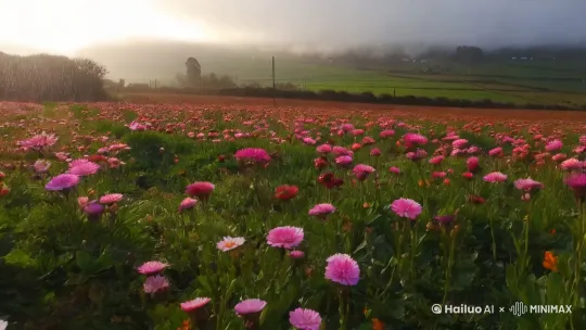 雨天到晴天，花开又花落，凄凉到高昂 by Hailuo AI Video Generator