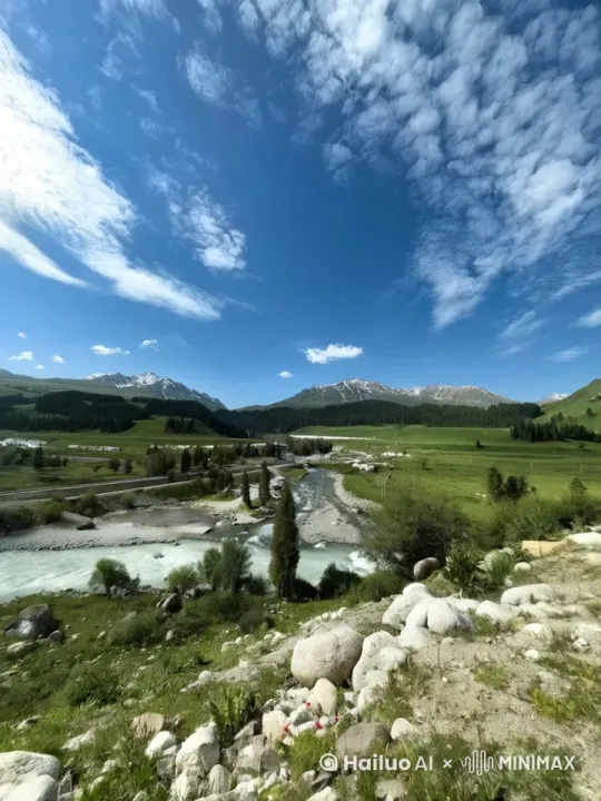 一只狼在新疆旅行 by Hailuo AI Video Generator