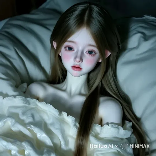 娃娃挪动一下身体，抬眸看镜头 by Hailuo AI Video Generator