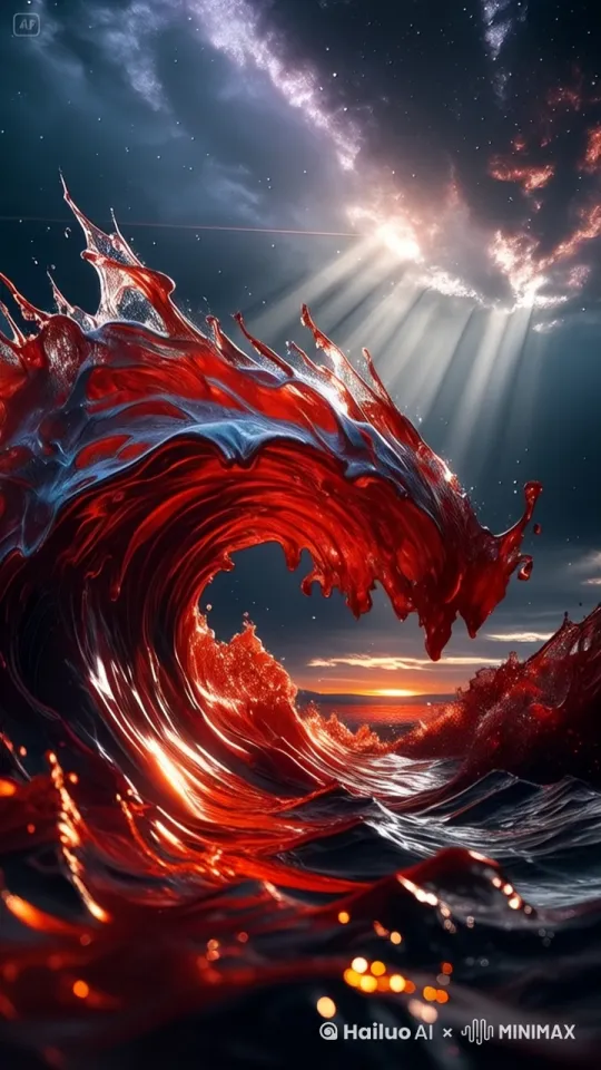 海浪浪起来，光影浪花生动自然。电影效果，16k画质 by Hailuo AI Video Generator