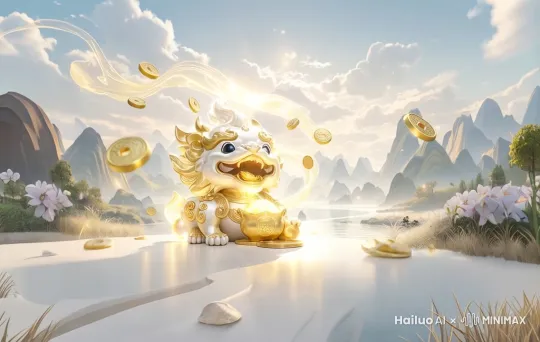 金币随着飘带飘动着 by Hailuo AI Video Generator