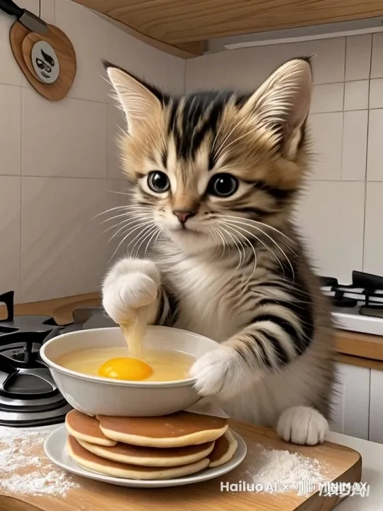 小猫做饭 by Hailuo AI Video Generator