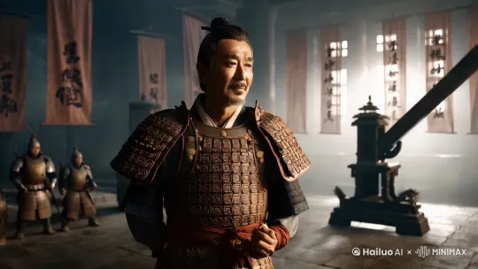 一战国将军的今天面对断头台，心中是何等的感慨，创业之路充满了艰难和无数的战斗。我即将前往那幽暗的泉台，召集我往日的部下，高举着十万旌旗，准备向死神阎罗发起挑战。 by Hailuo AI Video Generator