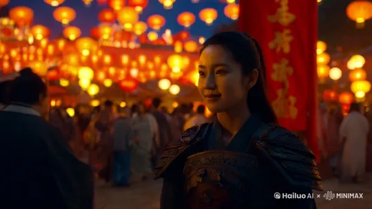 
一战国侠女
在这繁华喧嚣的元夕之夜，灯火辉煌，人声鼎沸。她站在那灯火稀疏的角落，宛如一朵独自绽放的幽兰，静静地看着这世间的热闹与繁华。她的眼神中透着一丝淡然与超脱，仿佛这世间的一切喧嚣都与她无关。

他心中一动，仿佛被某种无形的力量牵引着，不由自主地向她走去。每一步都带着几分忐忑，几分期待。他穿过熙熙攘攘的人群，穿过那些欢声笑语，穿过那些璀璨的灯火，终于来到了她的面前。

“你……为何独自站在这里？”他轻声问道，声音中带着几分关切，几分好奇。

她微微一笑，那笑容如同春风拂面，令人心旷神怡。“我在等一个人。”她轻声说道，声音如同夜风中的细语，轻柔而坚定。

“等一个人？”他心中一震，“你在等谁？”

“等一个能与我心灵相通的人。”她看着他，目光中充满了期待与希望。

他心中一动，仿佛明白了什么。他看着她，心中涌起一股暖流。“或许，你等的人就是我。”他轻声说道，声音中带着几分坚定，几分温柔。

她微微一笑，那笑容如同夜空中的星辰，璀璨而明亮。“或许，你就是我要等的人。”她轻声说道，声音中充满了信任与期待。

在这灯火阑珊的夜晚，两颗心终于相遇。他们在这喧嚣的尘世中找到了彼此，找到了那份久违的宁 by Hailuo AI Video Generator