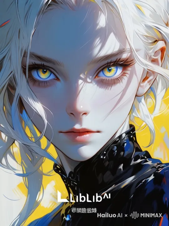 角色眼睛赛博朋克风格，嘴角微微笑 by Hailuo AI Video Generator