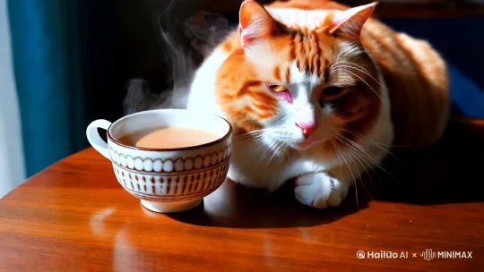 猫一杯，胖猫，叮咚鸡，大狗叫 by Hailuo AI Video Generator