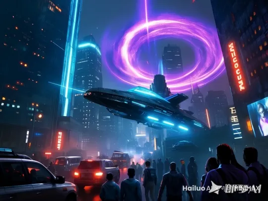 外星飞船刚降落下来，想要停靠下来 by Hailuo AI Video Generator