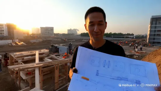 ### 满分作文：探秘工地——匠心独运，细节成就卓越

#### 开篇：引出主题

清晨的阳光温柔地洒在繁忙的工地上，机器的轰鸣声与工人的呼喊声交织成一首独特的交响曲。今天，我们将深入这片充满活力的施工现场，探索一座建筑从设计图纸到拔地而起的蜕变过程，感受匠心与细节如何铸就非凡品质。

#### 第一幕：设计师的灵感源泉

画面切换到设计师走进工地，面带微笑与工人们亲切交流。他站在一处已完成的部分旁，手持设计图纸，开始详细讲解。

**设计师**：
“设计的灵感源自自然景观。我们希望通过色彩与材质的巧妙搭配，营造出一种宁静而和谐的氛围。例如，这里的灯光设计不仅仅是为了照明，更是为了突出墙面的质感与空间的层次感。”

**镜头特写**：设计师手中的设计图纸，线条与标注精细入微，仿佛在无声地诉说着每一个细节背后的深思熟虑。

**旁白**：
设计师的灵感如同种子，在工地上生根发芽。每一个设计元素都经过反复推敲，力求在功能与美学之间找到最佳平衡。

**分析**：
设计师的灵感来源于自然景观，通过色彩和材质的搭配来营造氛围。灯光设计不仅是为了照明，更是为了突出墙面的质感和空间的层次感。这种设计理念体现了对细节的重视和对美学的追求。

#### 第二幕：施工现场的匠心独运

镜头转向施工现场，工人们正忙碌而有序地工作。电钻声、锤打声此起彼伏，空气中弥漫着水泥与木材的气息。

**旁白**：
工人们正在全神贯注地施工，每一个动作都充满了专注与严谨。他们手中的工具仿佛是画家的画笔，在墙面上勾勒出一幅幅生动的画面。

**镜头特写**：一位工人正在细致地铺设地砖，他的动作缓慢而有力，确保每一块地砖都严丝合缝。

**设计师**：
“目前施工进度如何？有没有遇到什么问题？”
**工人**：
“一切顺利，我们会继续保持高质量的施工水平。”

**旁白**：
设计师与工人的互动，不仅是工作上的交流，更是对品质追求的共同承诺。

**分析**：
施工现场的工人们通过专注和严谨的工作态度，确保每一个细节都得到精心处理。设计师与工人的互动，体现了团队合作和对品质的共同追求。

#### 第三幕：细节的完美呈现

镜头转向已完工的部分，墙面的质感、灯光的层次、家具的摆放，无不展现出高水平的工艺与设计美感。

**旁白**：
细节是品质的体现。在每一个角落，我们都能看到工人们用心打磨的痕迹。这些细节或许不显眼，但正是它们，构成了整个空间的灵魂。

**镜头特写**：一个精致的装饰品放置在书架上，旁边是一本打开的书，仿佛在等待着主人的到来。

**设计师**：
“这些细节是我们特别设计的，它们不仅是为了美观，更是为了提升居住者的生活品质。”

**分析**：
已完工的部分展示了高水平的工艺和设计美感。每一个细节都经过精心设计，不仅提升了美观度，更提升了居住者的生活品质。

#### 第四幕：整洁与安全的保障

镜头转向整洁的施工现场，材料摆放整齐，地面干净无尘。

**旁白**：
现场干净整洁，不仅提高了工作效率，也确保了施工安全。每一个细节都经过精心安排，确保施工过程顺利进行。

**镜头特写**：一位工人正在清理地面，确保没有杂物和灰尘。

**旁白**：
安全与整洁是施工的重要保障。在追求品质的同时，我们始终把安全放在首位。

**分析**：
整洁的施工现场不仅提高了工作效率，也确保了施工安全。每一个细节都经过精心安排，体现了对安全和品质的重视。

#### 结尾：展望未来

画面切换到设计师与工人们站在一起，微笑着看向镜头。

**旁白**：
感谢您观看我们的工地探访视频。在这里，我们不仅看到了建筑的诞生，更感受到了匠心与细节的力量。期待与您分享更多项目的进展与成果。

**镜头拉远**：整个工地全景，工人们继续忙碌，机器的轰鸣声再次响起。

**旁白**：
让我们共同期待，这座建筑从蓝图到现实的完美蜕变。

#### 制作建议

1. **拍摄设备**：使用高清摄像机或智能手机，确保画面清晰，捕捉每一个细节。
2. **剪辑软件**：使用视频剪辑软件（如Adobe Premiere、Final Cut Pro或免费的DaVinci Resolve）进行剪辑和后期制作，确保视频流畅，节奏紧凑。
3. **背景音乐**：选择轻松愉悦的背景音乐，增强视频的观赏性，同时注意音量适中，不掩盖旁白和对话。
4. **字幕**：添加字幕，帮助观众更好地理解内容，同时注意字幕的字体和颜色，确保清晰可读。

**总结**：
这篇作文通过详细的描述和镜头设计，展示了工地的匠心与细节，完美呈现了建筑从设计到施工的全过程。希望这些建议能帮助你制作出一个精彩的视频，传达出对品质和细节的追求。如果有任何其他问题或需要进一步的帮助，请随时告诉我。 by Hailuo AI Video Generator