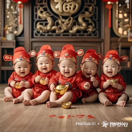 举起手中元宝 欢快的神态 动作 by Hailuo AI Video Generator