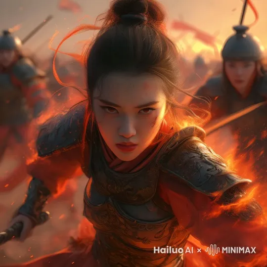 骑马冲杀，愤怒 by Hailuo AI Video Generator