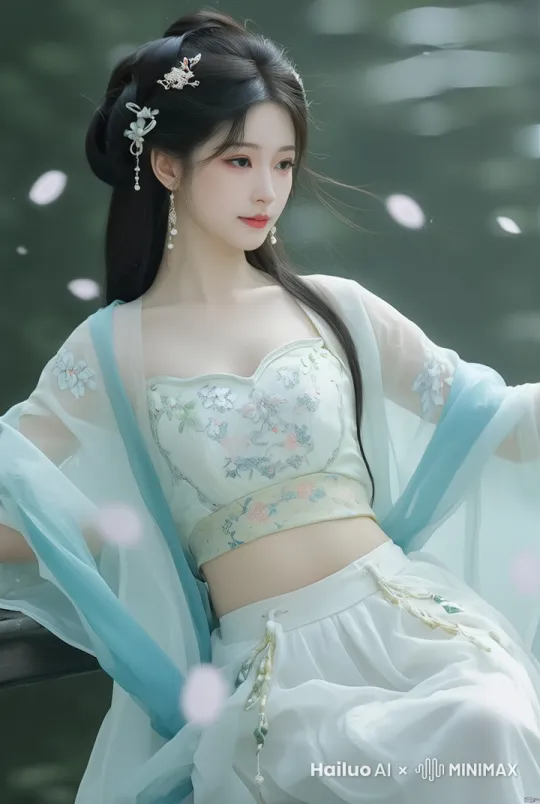 起身，撩头发 by Hailuo AI Video Generator