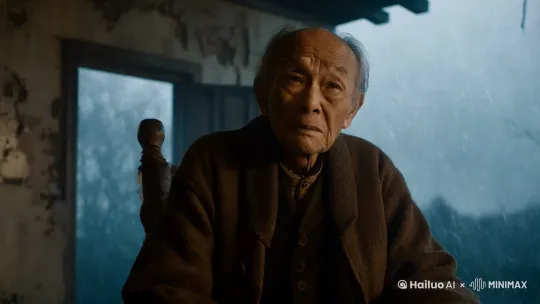 老旧破败的矮房里,一位身形佝偻的黄种老人孤独地坐在掉漆的木椅上。屋外寒风呼啸,屋内寂静清冷。老人目光呆滞,望着前方,长叹一声:“一年比一年难,这是什么世道啊 。” 随后,颤抖着手举起酒杯,猛地灌下,辛辣液体顺着喉管流下,也冲不散满心的哀愁。 by Hailuo AI Video Generator