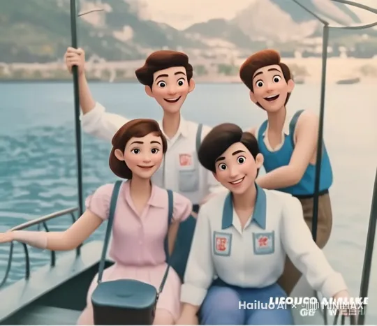 相互关爱，相互击掌，相互微笑。 by Hailuo AI Video Generator