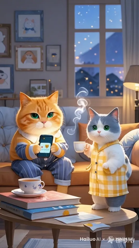 橘猫讲话。 by Hailuo AI Video Generator