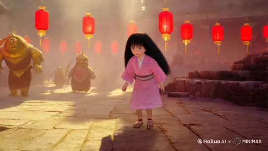 画面主体描述：A little girl named Chihiro from "Spirited Away", with long black hair, wearing a pink and white checkered dress, her eyes full of determination and courage.（《千与千寻》中名为千寻的小女孩，黑色长发，身着粉白色格纹连衣裙，眼神充满坚定与勇气。）
环境场景描述：In a strange and magical spirit - otherworld, there are large, ancient - looking bathhouses with red lanterns hanging, and the surrounding is filled with mist and strange - shaped spirits.（在一个奇异魔幻的神灵异世界，有巨大的、看起来古老的澡堂，挂着红灯笼，周围弥漫着雾气和各种奇形怪状的神灵。）
成长氛围描述：Showing the process of her growth, with scenes of her overcoming difficulties, such as running through narrow corridors, facing scary bosses bravely, and finally becoming a brave and strong girl. The overall picture has a warm and dream - like color tone.（展现她的成长过程，有她克服困难的场景，如跑过狭窄的走廊，勇敢面对可怕的老板，最终成为勇敢坚强的女孩。整体画面具有温暖且梦幻的色调。） by Hailuo AI Video Generator