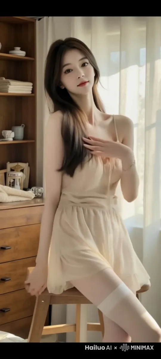 根据图片生成动作自然 腰部自然摆动 脸部妆容精致 by Hailuo AI Video Generator