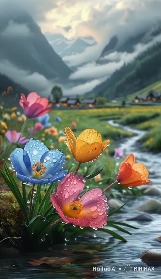 镜头向右边旋转，雨雾缭绕 by Hailuo AI Video Generator