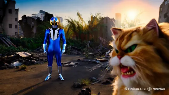 假面骑士大战胖猫 by Hailuo AI Video Generator