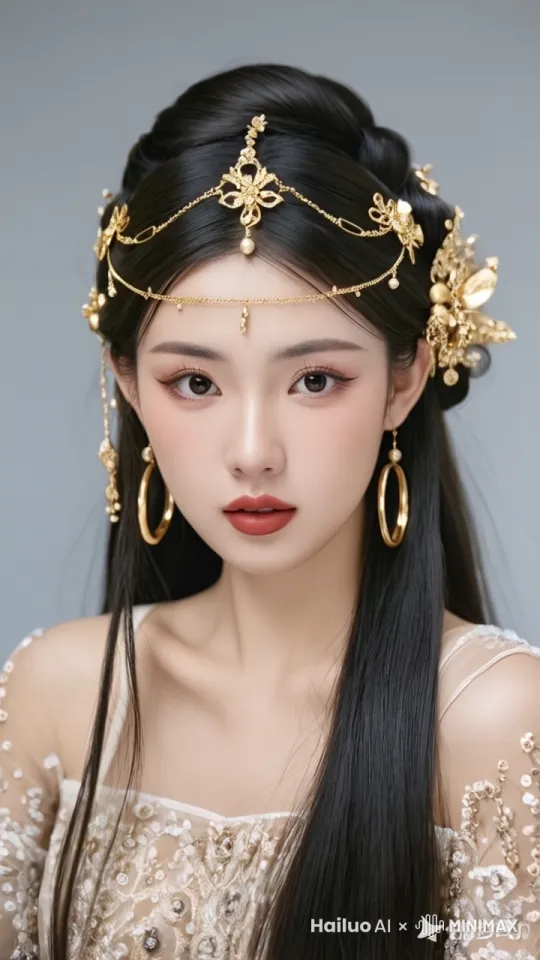 脸部特写，眨眼睛，微笑 by Hailuo AI Video Generator