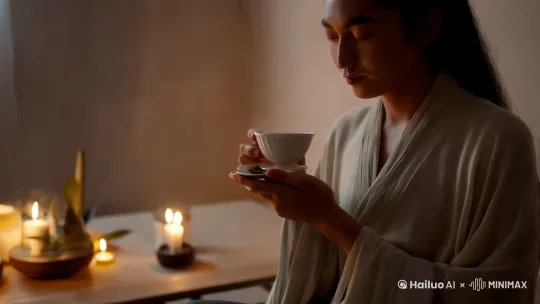 静坐得幽趣，清茶快此生🍶 by Hailuo AI Video Generator