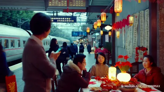 那你呢？今年春节回家吗？我说的是回自己老家，看看家里两鬓斑白的父母，见见从小一块长大，但久未碰面的朋友，家人闲坐，灯火辉煌，小时候总觉得，离家越远越好，长大了才明白，他乡纵有万两金，不如家乡一盏灯。有钱没钱，请记得回家过年 by Hailuo AI Video Generator