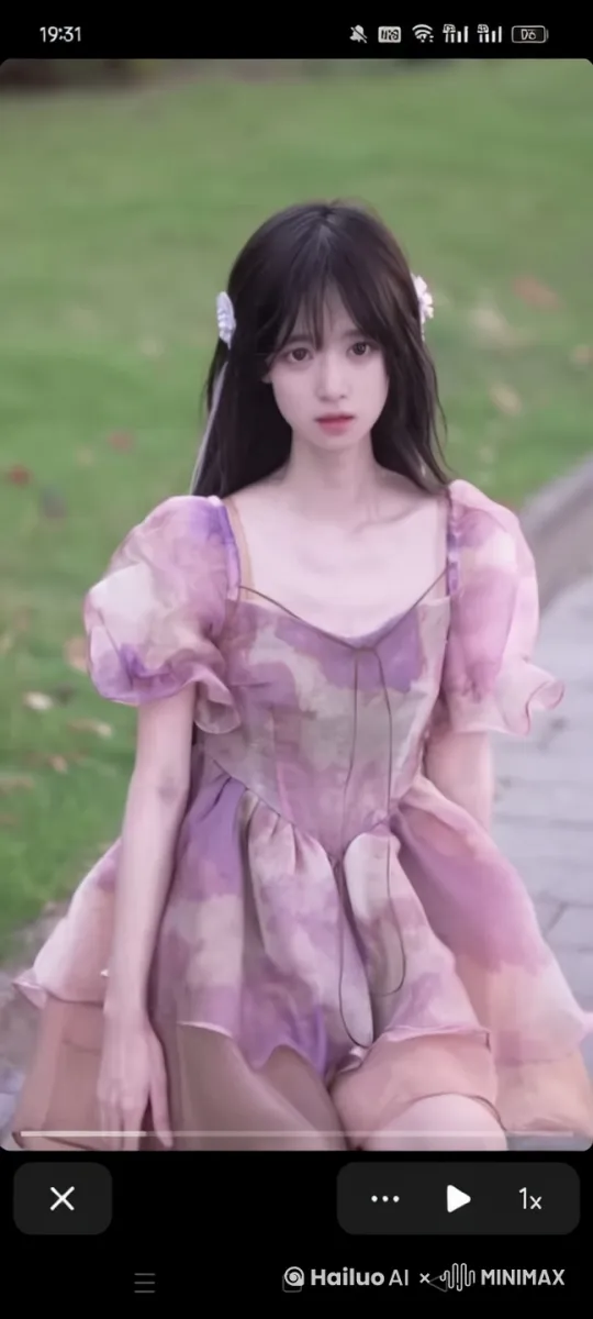 一根细长的黑色丝带勒紧她的脖子，丝带不断加力，她窒息挣扎 by Hailuo AI Video Generator