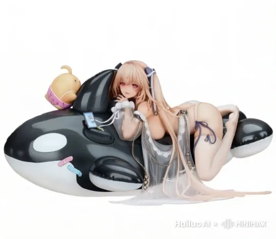少女骑着虎鲸遨游，少女脸和姿势都不变化，动漫风格，4k画质 by Hailuo AI Video Generator