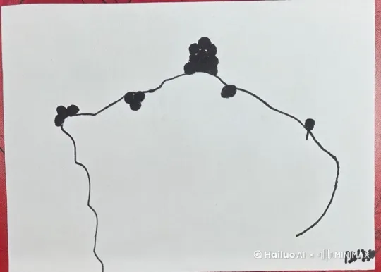 一个很小很小的精灵，带翅膀，手提篮子，从黑线的右边走到黑线的左边末端，写实效果 by Hailuo AI Video Generator