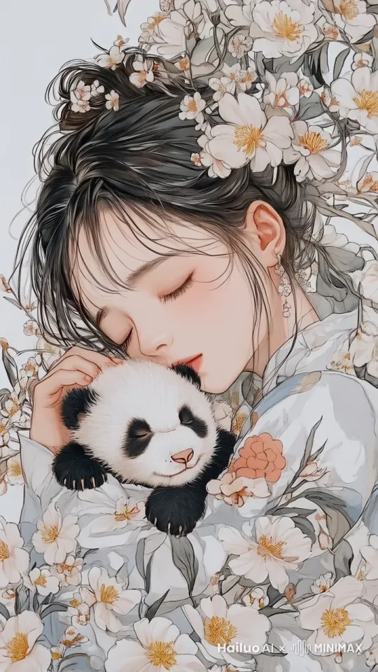人物转身向镜头走来, 推拉镜头由远及近, 特写女孩双眼 by Hailuo AI Video Generator