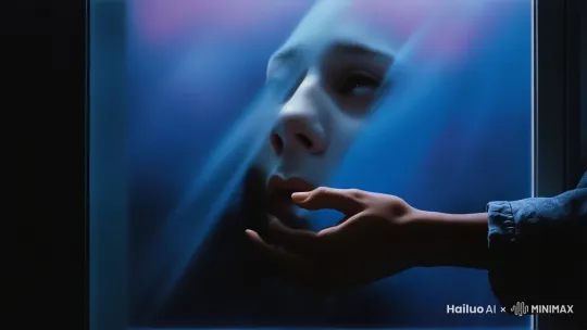 A close-up shot of a girl's face, her hand gently dragging her chin, capturing intricate details **** the texture of her skin and the subtle play of emotions—melancholy and confusion intertwined. The scene is imbued with a Japanese movie aesthetic, evoking a sense of cinematic depth and emotion. Her face is bathed in a dreamy interweaving of blue and purple hues, enhancing the ethereal, introspective atmosphere. The image is rendered in ultra-high definition, ensuring every pore and shadow is vividly detailed, with soft, diffused lighting that accentuates her delicate features and the nuanced emotions playing across her face. by Hailuo AI Video Generator