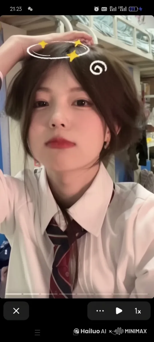 一根细长且光滑的黑色丝带勒紧她的脖子，她窒息挣扎 by Hailuo AI Video Generator