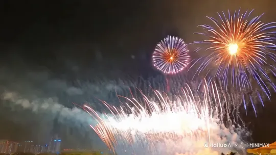 浏阳烟花秀 by Hailuo AI Video Generator